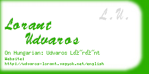 lorant udvaros business card